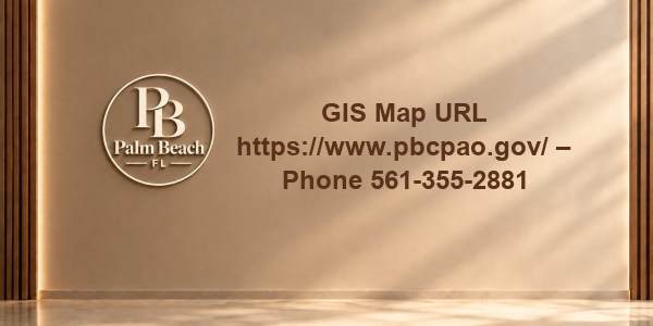GIS Map URL https://www.pbcpao.gov/ – Phone 561-355-2881